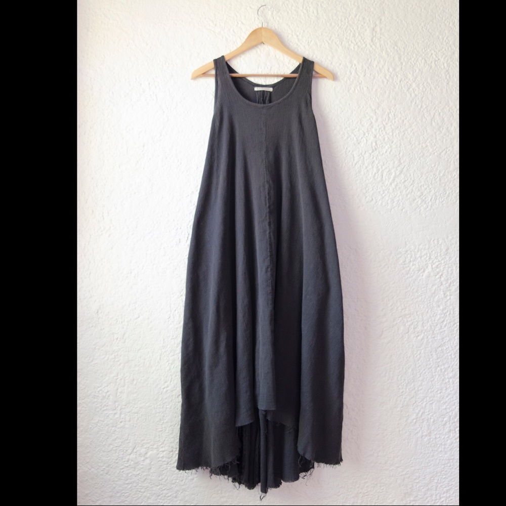 Black Crane charcoal cotton gauze maxi dress Small